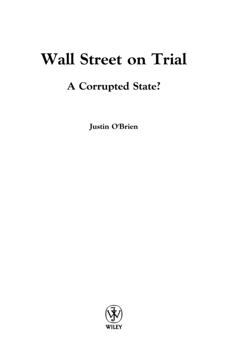 Cover image for book Wall Street on Trial