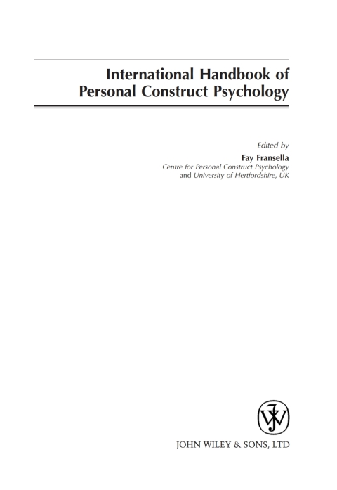 Cover image for book International Handbook of Personal Construct Psychology