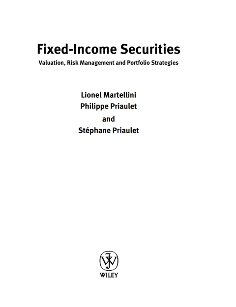 Cover image for book Fixed-Income Securities: Valuation, Risk Management and Portfolio Strategies