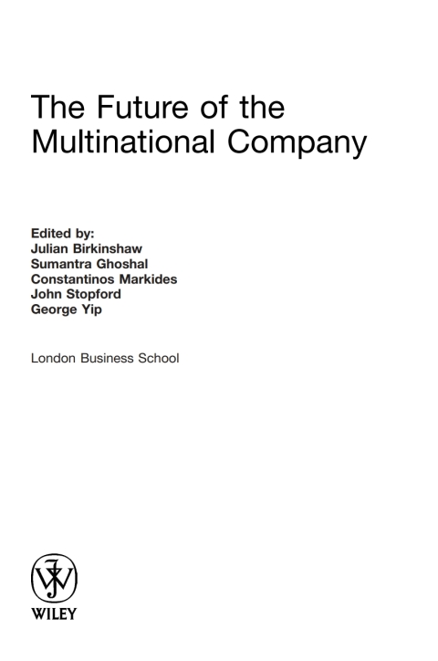 Cover image for book The Future of the Multinational Company