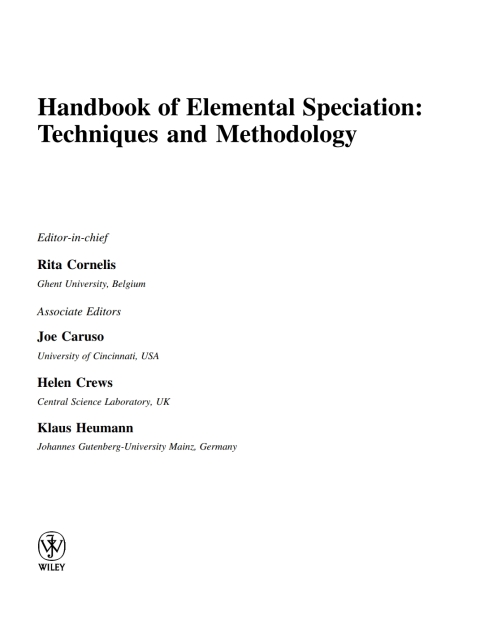 Cover image for book Handbook of Elemental Speciation