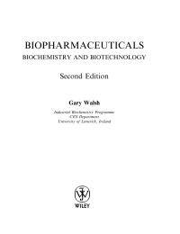 BIOPHARMACEUTICALS BIOCHEMISTRY AND BIOTECHNOLOGY