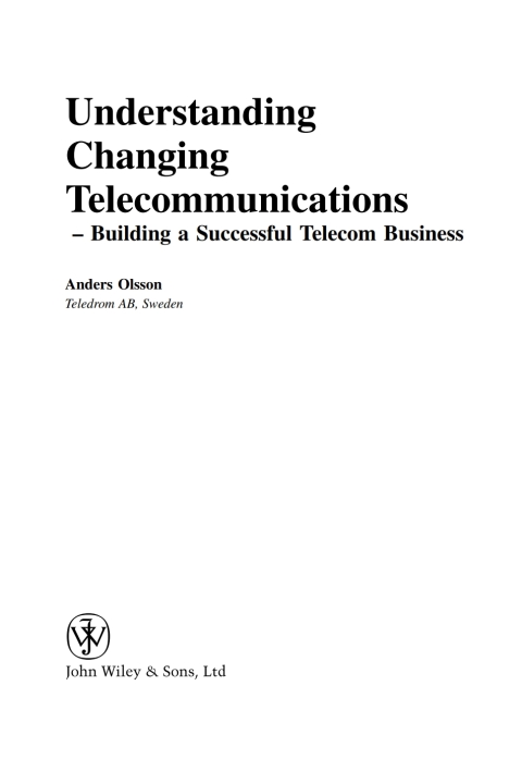 Cover image for book Understanding Changing Telecommunications