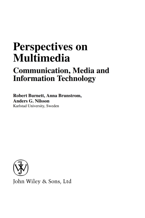 Cover image for book Perspectives on Multimedia