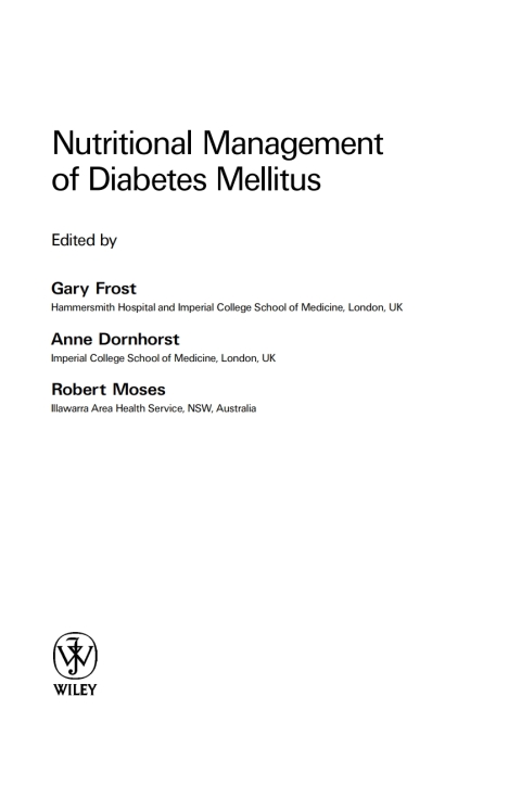 Cover image for book Nutritional Management of Diabetes Mellitus