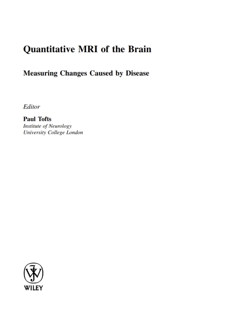 Cover image for book Quantitative MRI of the Brain