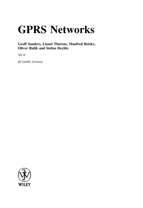 Cover image for book GPRS Networks