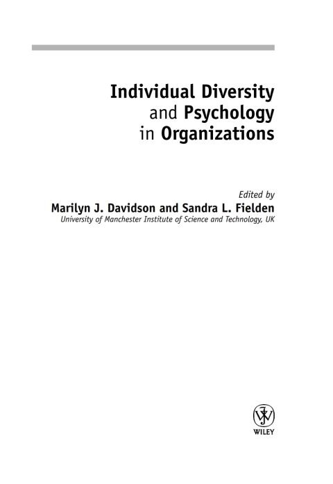 Cover image for book Individual Diversity and Psychology in Organizations