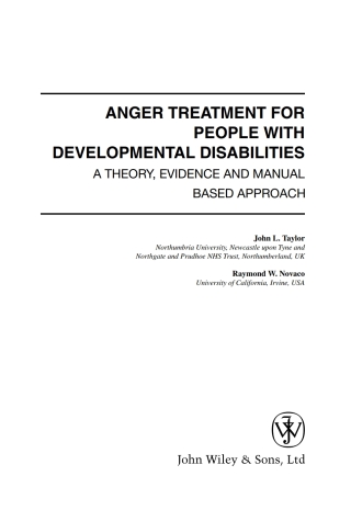 Anger Treatment for People with Developmental Disabilities: A Theory, Evidence and Manual Based Approach