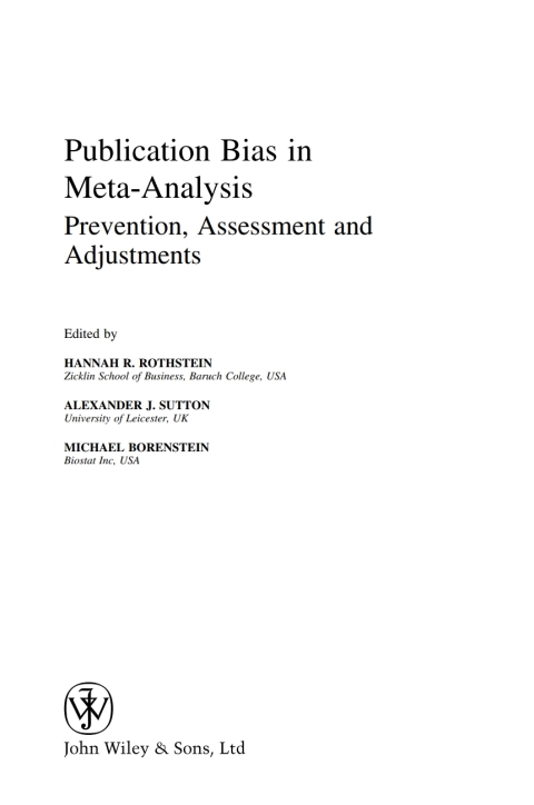 Cover image for book Publication Bias in Meta-Analysis