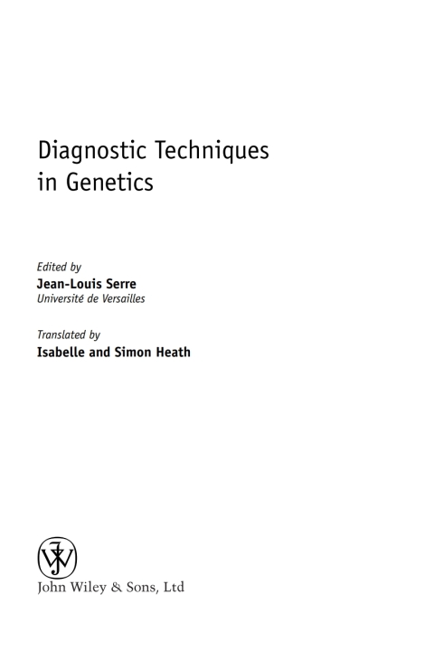 Diagnostic Techniques in Genetics 