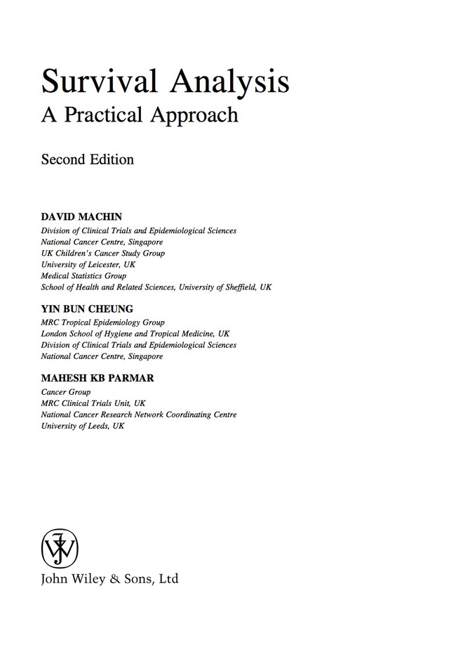 Survival Analysis a Practical Approach