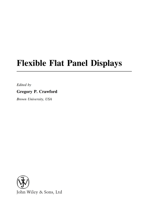 Cover image for book Flexible Flat Panel Displays