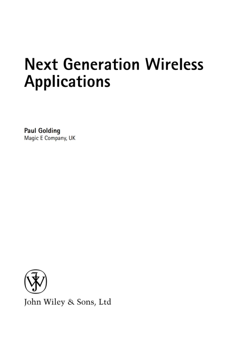 Cover image for book Next Generation Wireless Applications