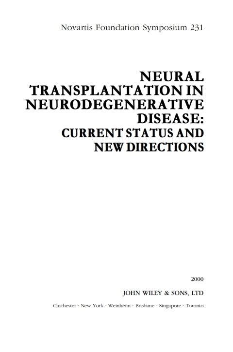 Cover image for book Neural Transplantation in Neurodegenerative Disease