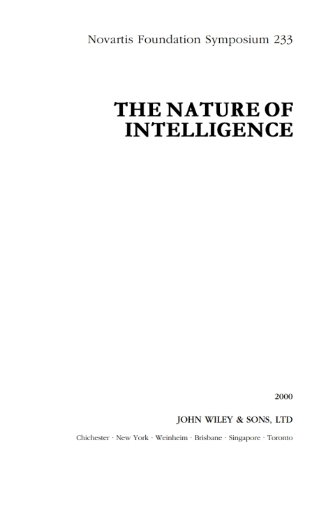Cover image for book The Nature of Intelligence