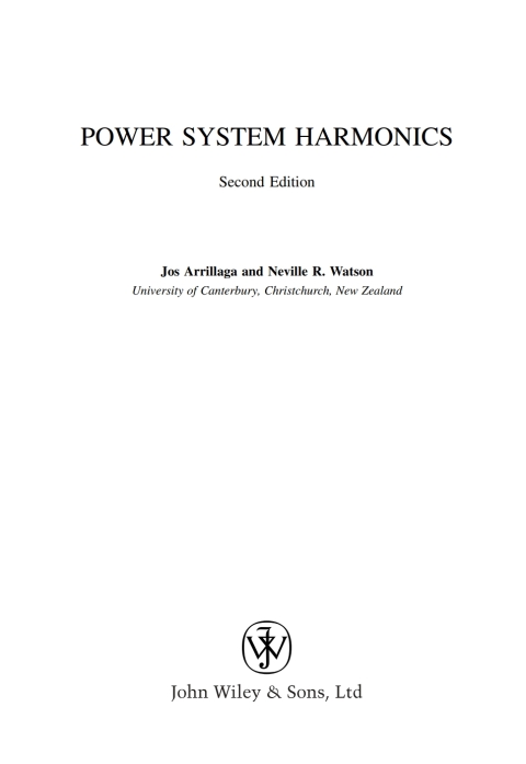 Cover image for book Power System Harmonics