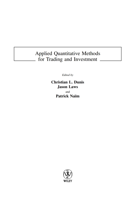 Cover image for book Applied Quantitative Methods for Trading and Investment