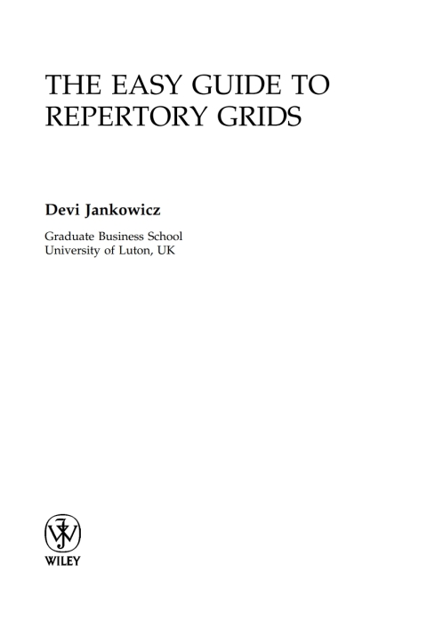Cover image for book The Easy Guide to Repertory Grids