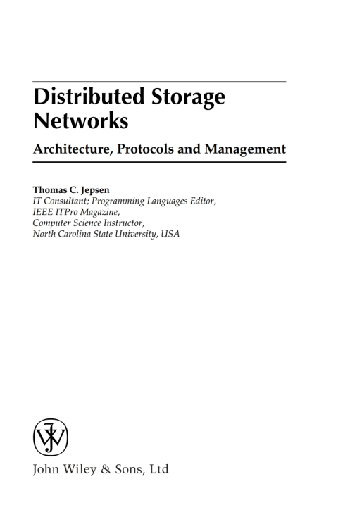 Cover image for book Distributed Storage Networks