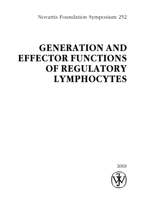 Cover image for book Generation and Effector Functions of Regulatory Lymphocytes