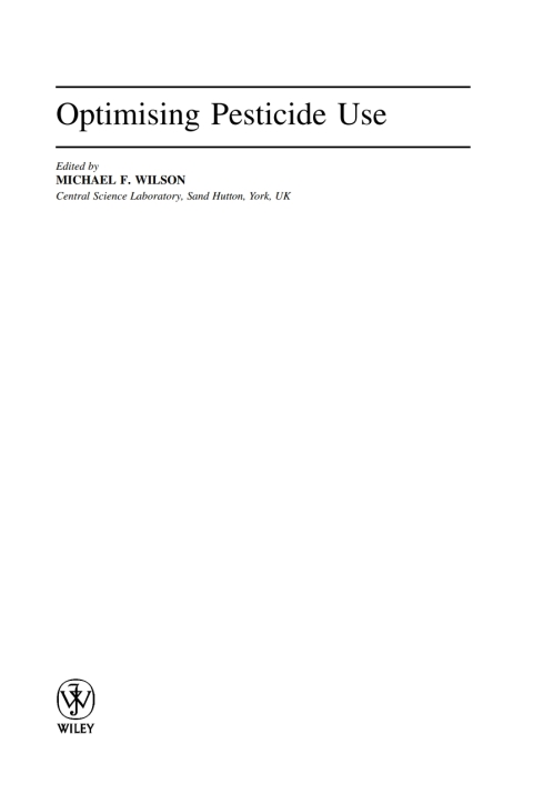 Cover image for book Optimising Pesticide Use