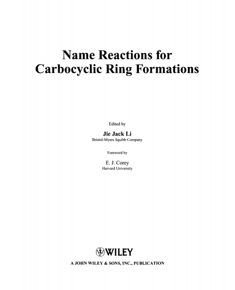 Name Reactions for Carbocyclic Ring Formations 
