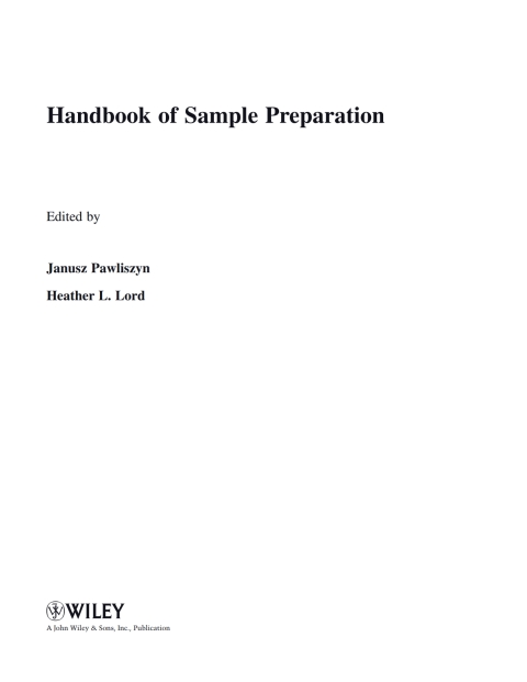 Cover image for book Handbook of Sample Preparation