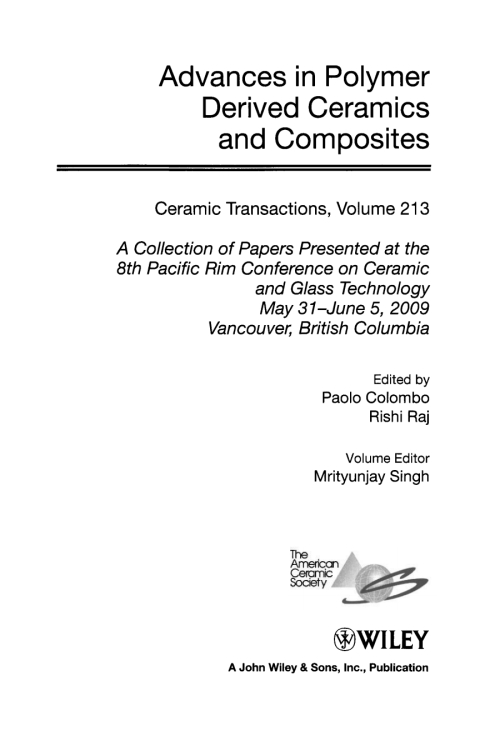 Advances in Polymer Derived Ceramics and Composites 