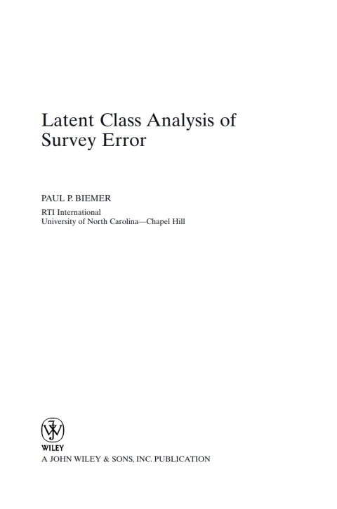Latent Class Analysis of Survey Error 