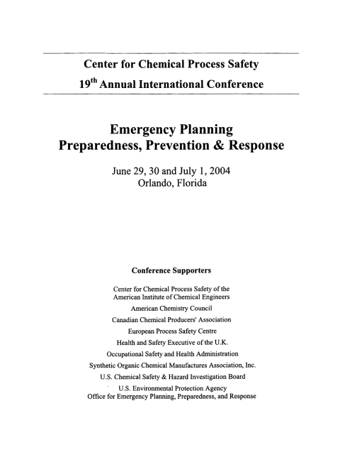 Emergency Planning 