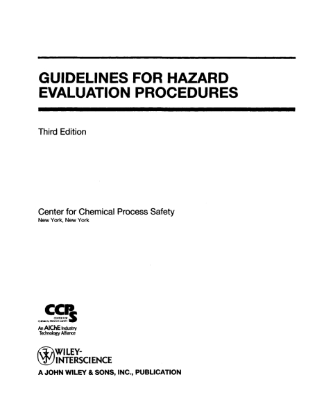 Cover image for book Guidelines for Hazard Evaluation Procedures
