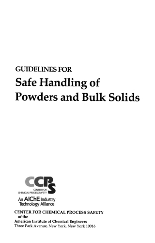 Guidelines for Safe Handling of Powders and Bulk Solids