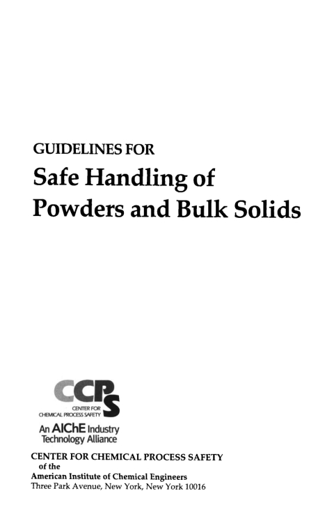 Guidelines for Safe Handling of Powders and Bulk Solids 