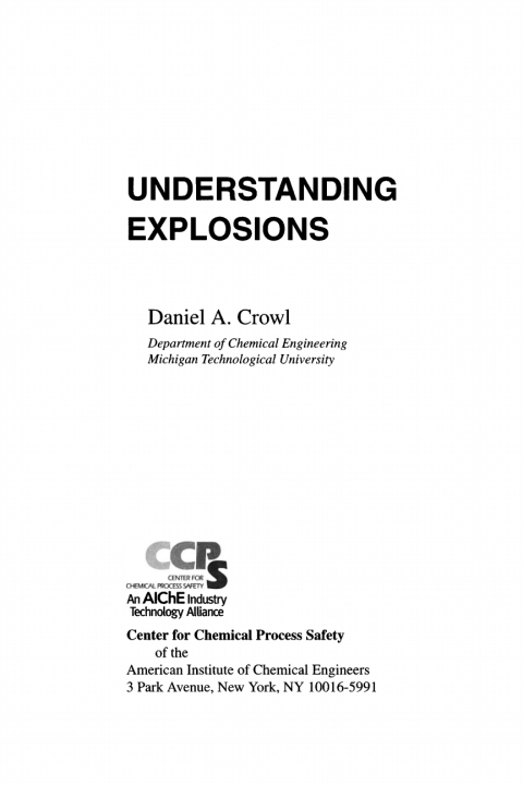 Cover image for book Understanding Explosions