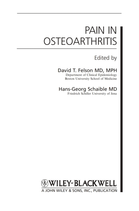 Cover image for book Pain in Osteoarthritis