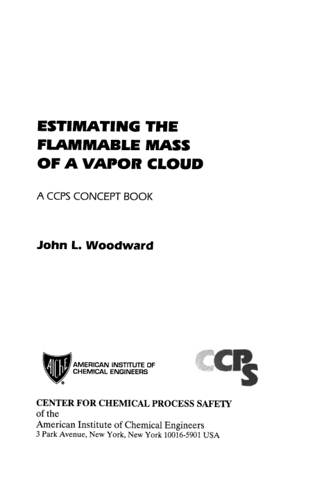 Cover image for book Estimating the Flammable Mass of a Vapor Cloud