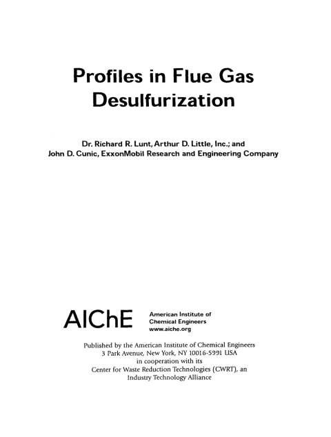 Cover image for book Profiles in Flue Gas Desulfurization