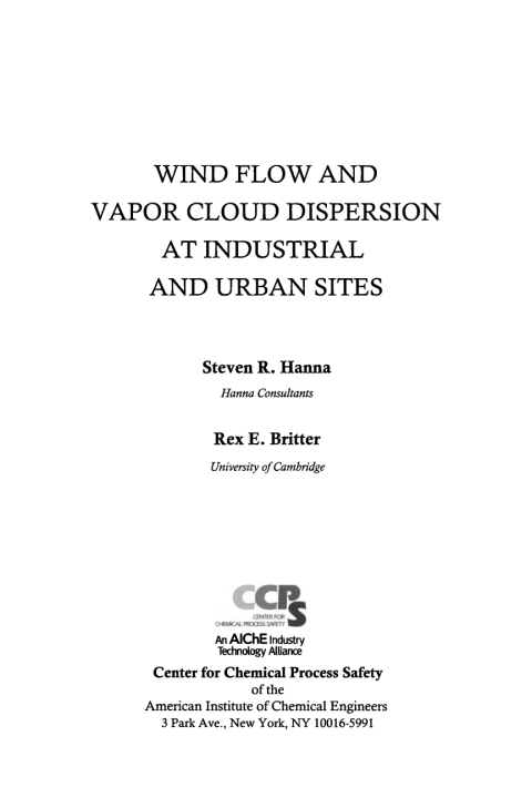 Cover image for book Wind Flow and Vapor Cloud Dispersion at Industrial and Urban Sites