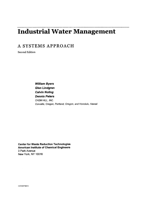 Cover image for book Industrial Water Management: A Systems Approach