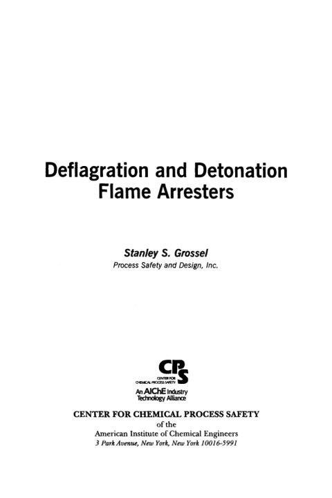 Cover image for book Deflagration and Detonation Flame Arresters
