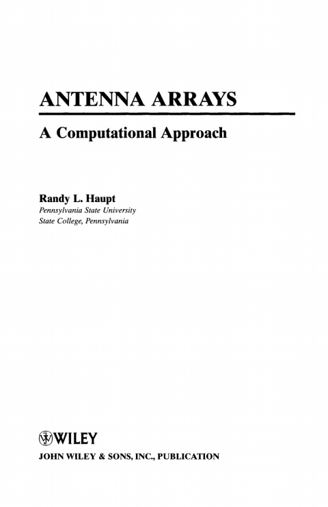 Cover image for book Antenna Arrays