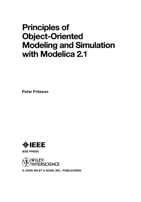 Cover image for book Principles of Object-Oriented Modeling and Simulation with Modelica 2.1