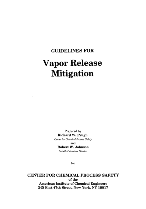 Guidelines for Vapor Release Mitigation 