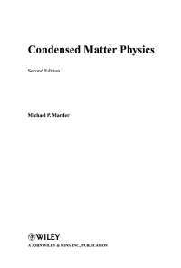 Condensed Matter Physics