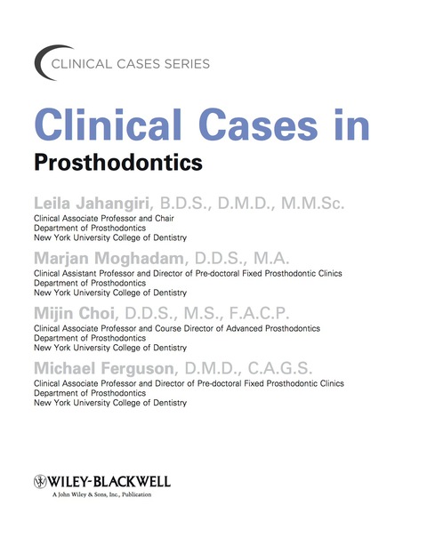 Cover image for book Clinical Cases in Prosthodontics
