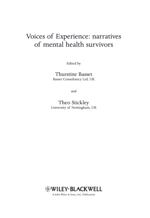 Cover image for book Voices of Experience