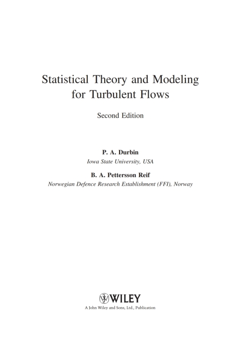 Cover image for book Statistical Theory and Modeling for Turbulent Flows