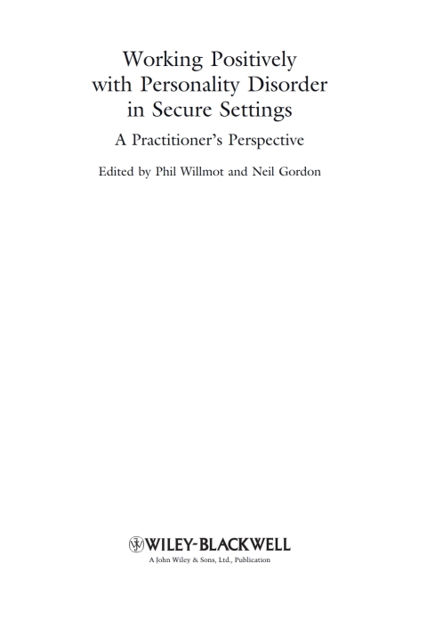 Cover image for book Working Positively with Personality Disorder in Secure Settings