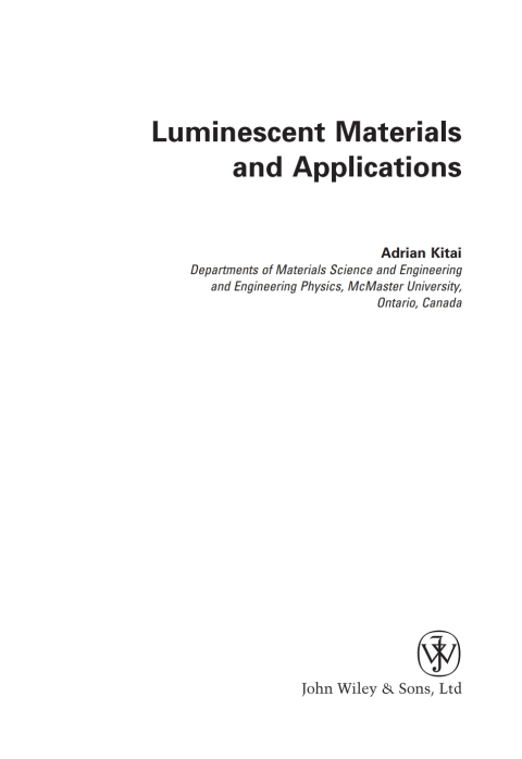 Cover image for book Luminescent Materials and Applications